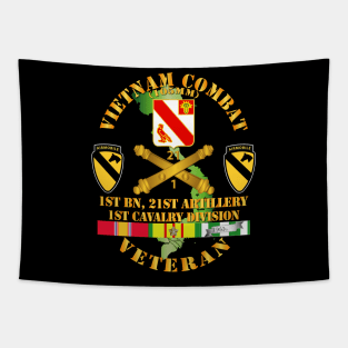 Vietnam Combat Veteran w 1st Bn 21st Artillery DUI - 1st Cav Div Tapestry