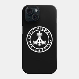 Mjolnir /// Rune Circle White Phone Case