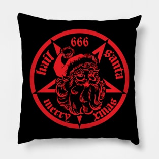 Hail Santa, Red, 666, Novelty, Offensive, Christmas Pillow