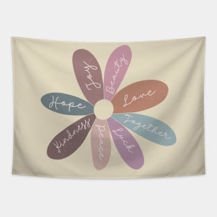 Daisy Flower Inspirational Affirmations Tapestry