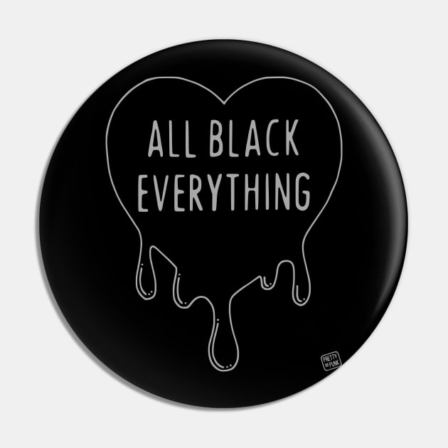 All Black Everything Dripping Heart Pin by prettyinpunk