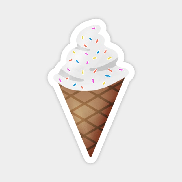 Vanilla Ice Cream With Sprinkles Magnet by Kelly Louise Art