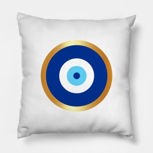 Evil Eye Blue & Golden Pillow