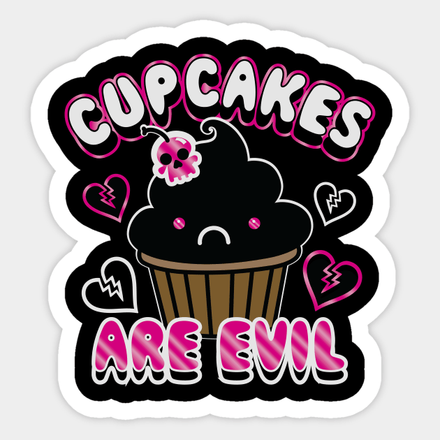 cupcakes evil - Cupcake - Sticker