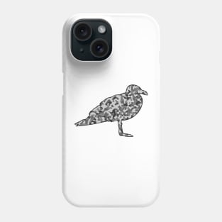 Grey camouflage style pattern bird Phone Case