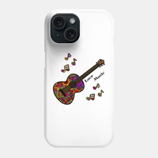 Love Music Hippie Mandala Guitar and Music Notes Phone Case