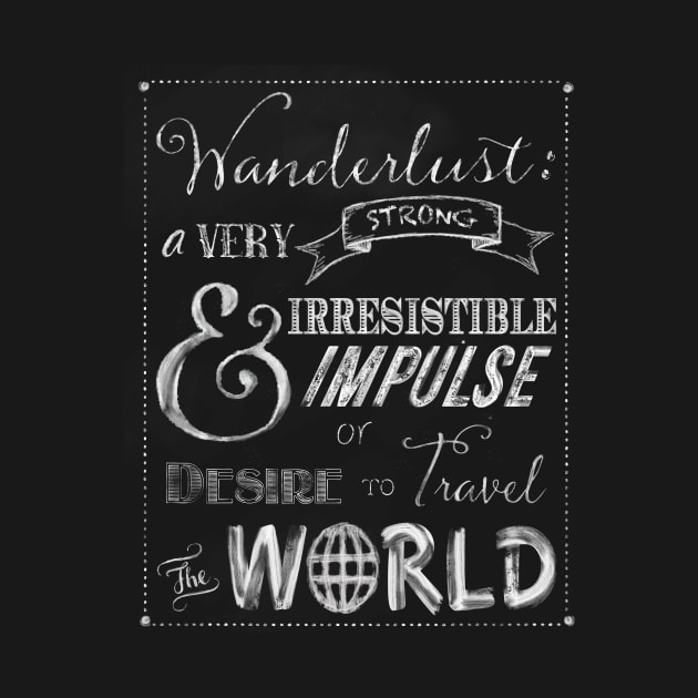 Wanderlust travel the World Chalkboard Typography Art by LittleBean