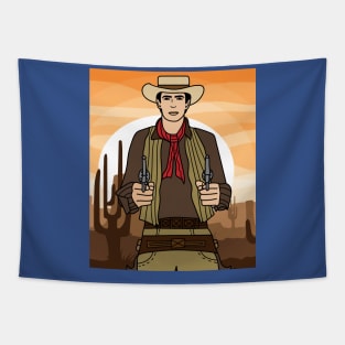 Retro Wild West Cowboys Rodeo Tapestry