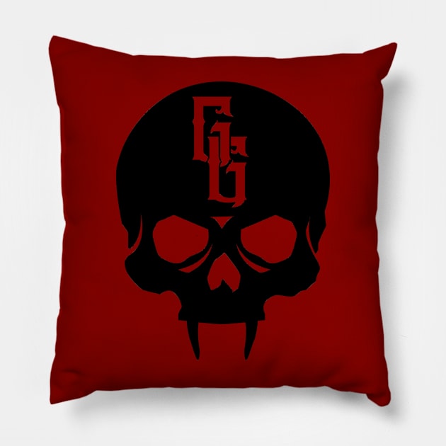 Gehenna Gaming Skull (Black) Pillow by highcouncil@gehennagaming.com