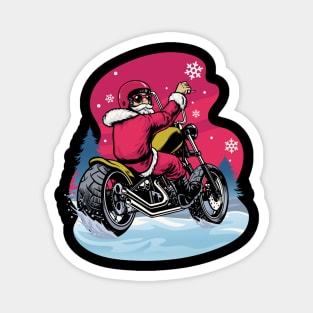 Motorcycle Santa Claus Biker Christmas Gift T-Shirt Magnet