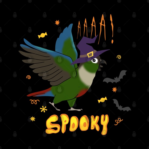 SPOOKY green cheeked conure by FandomizedRose