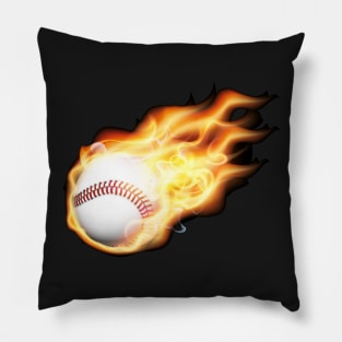 Baseball in flames T-Shirt Pillow