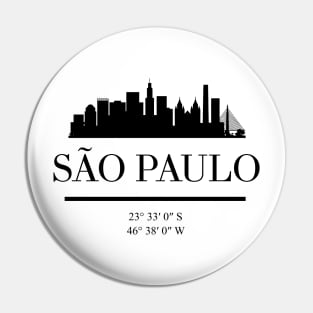 SAO PAULO BRAZIL BLACK SILHOUETTE SKYLINE ART Pin