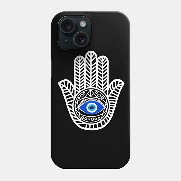 Hamsa Hand Evil Eye Phone Case by livania