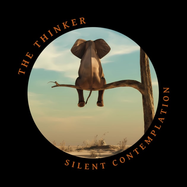 Elephant – The Thinker, Silent Contemplation by Urban Gypsy Designs