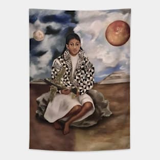 Portrait of Lucha Maria a Girl from Tehuacan by Frida Kahlo Tapestry