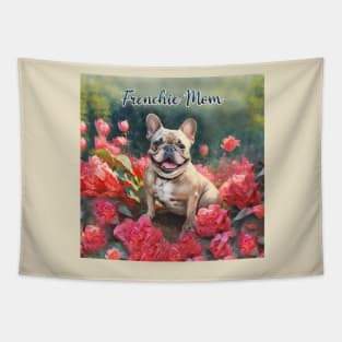 Cute French Bulldog "Frenchie Mom" all over Tote Bag Tapestry