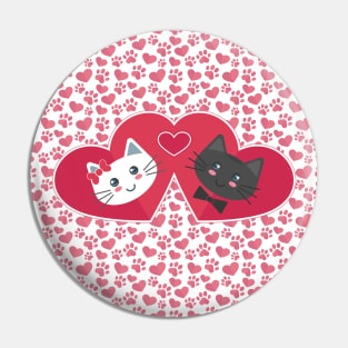 Love. Cats. Hearts. Forever Pin