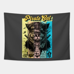 Pirate Cat Vintage Comic Book Cover Tapestry