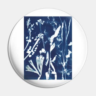 Wildflowers cyanotype sunprint Pin