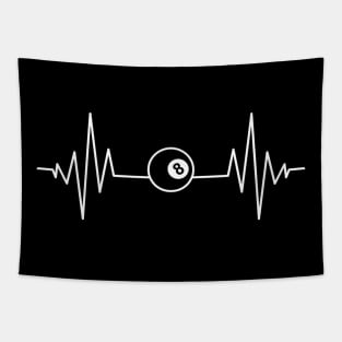 Ecg Heartbeat Graphic Billiards Player Pool Snooker Cue Tapestry