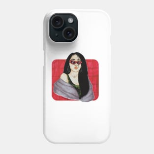 portrait girl sunglasses aesthetic Phone Case