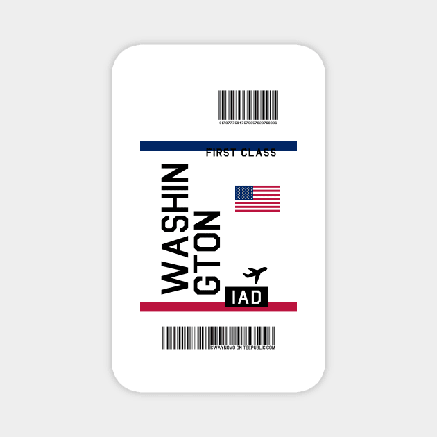 Flight Ticket Washington Magnet by swaynowo