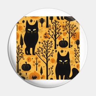 Halloween Decorations 11 - Black Cats Pin