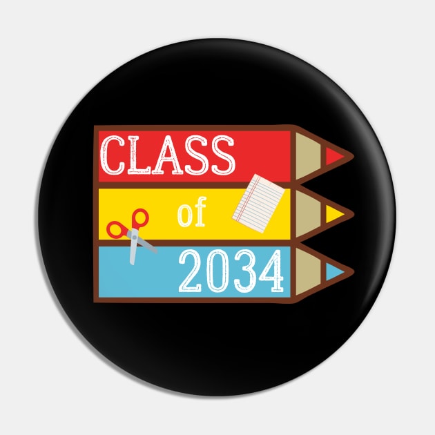 Class Of 2034 Teacher Students First Day Kindergarten Pencils Pin by MalibuSun