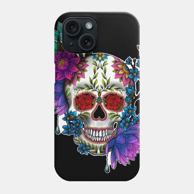 Sugar skull Phone Case by DarkHorseBailey