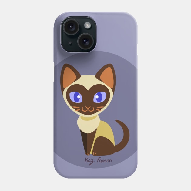 Kawaii Siamese Cat Phone Case by Kaz_Foxsen