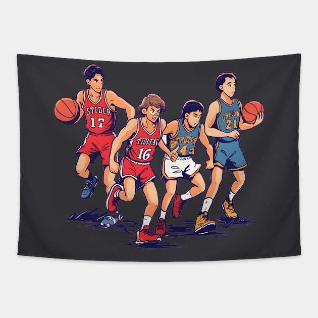 The Basketball Journey Tapestry by ragil_studio