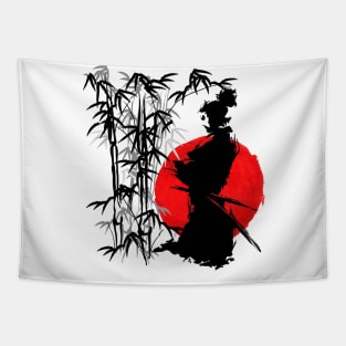 Samurai ninja, bamboo, flag | Japanese aesthetic art, Japan retro vintage Tapestry