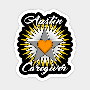 Austin Caregiver white font design Magnet