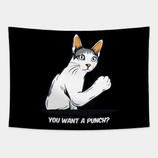Cat Meme Punch T-Shirt Tapestry