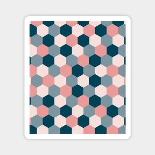 Blush Pink and Blue Geometric Shapes Magnet