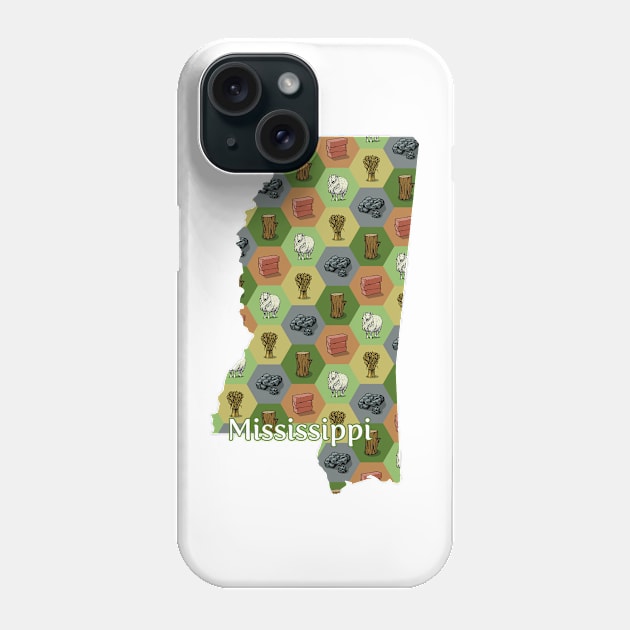Mississippi State Map Board Games Phone Case by adamkenney
