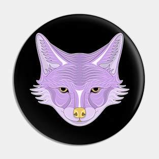 purple coyote face Pin