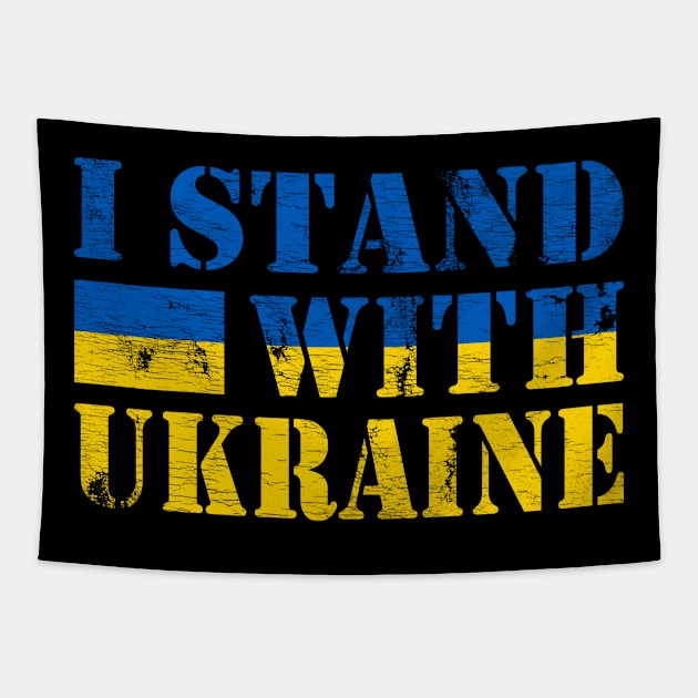 Support Ukraine I Stand With Ukraine Ukrainian Flag Tapestry by BramCrye