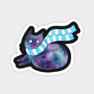 Galaxy Cat with Scarf Magnet