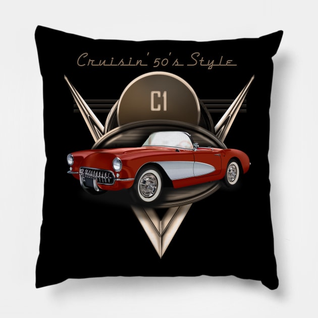 Chevrolet Corvette C1 Pillow by hardtbonez