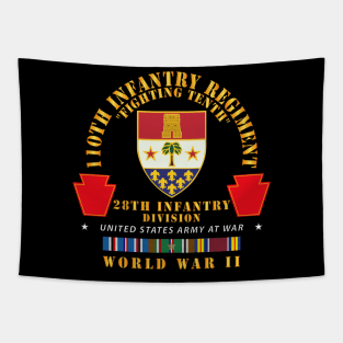 110 Infantry Regiment - FIghting Tenth - DUI  - 28th ID - WWII w EUR SVC X 300 Tapestry