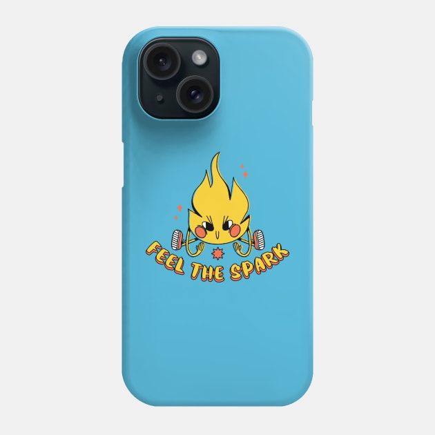 Feel The Spark Cute Cartoon Flame Phone Case by M n' Emz Studio