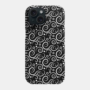 Black and white seamless spiral pattern Phone Case