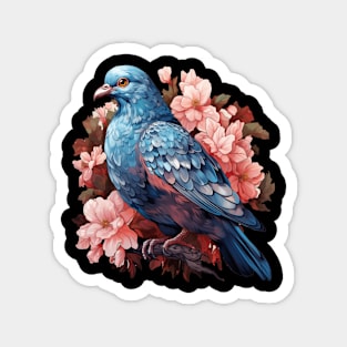 Pigeon colorful Flower Illustration Magnet