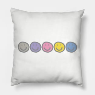 Enlightenment Smiles Five Smiley Face Drawings Pillow