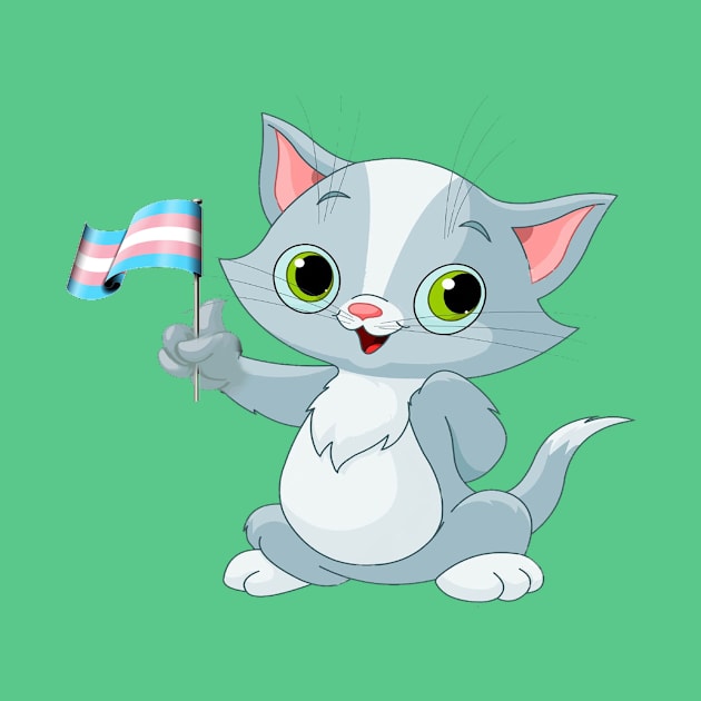 Cat Holding Transgender Flag by Trans Action Lifestyle