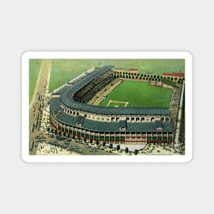 Vintage Aerial View of a Sports Baseball Stadium Magnet