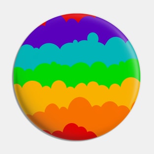 Rainbow Coloured Clouds Pin