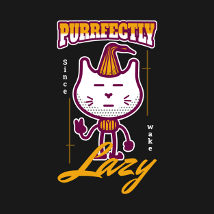 cute cat lazy purrfectly lazy T-Shirt